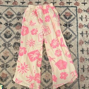Zara Kids Cream and Pink Floral pants